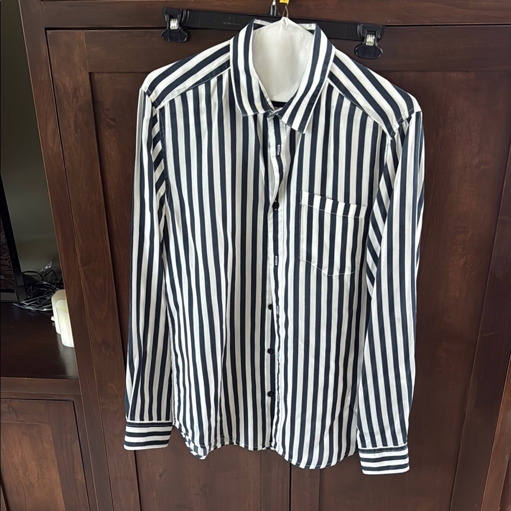 ONLY & SONS dark grey and White Striped Dress Shirt